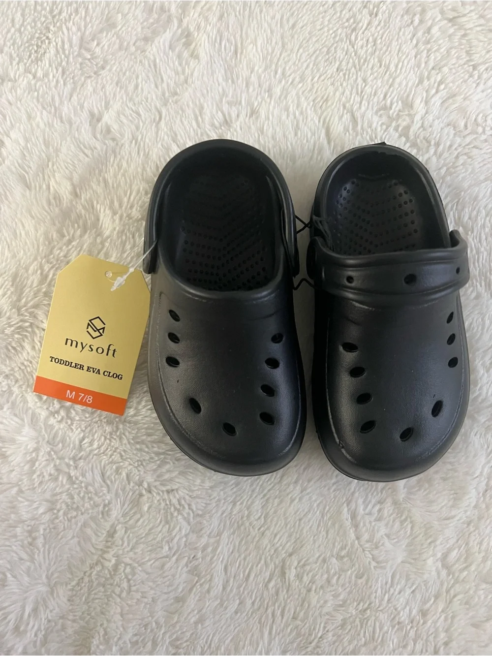 Mysoft Toddler Black EVA Clogs Size 7/8 – New With Tags